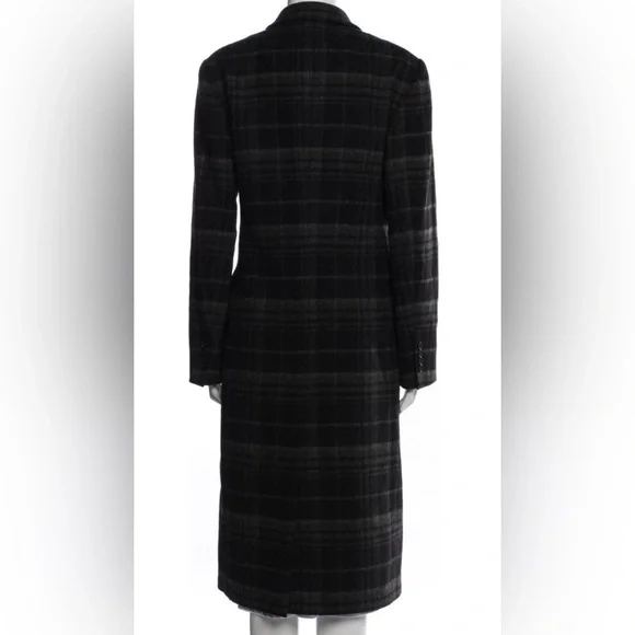Ralph Lauren Collection Purple Label Wool Cashmere Long Coat Blazer Plaid Runway - Picture 4 of 6